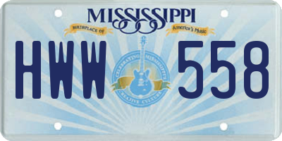 MS license plate HWW558