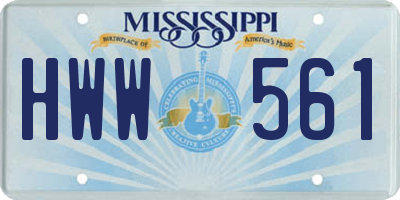 MS license plate HWW561