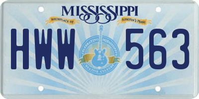 MS license plate HWW563
