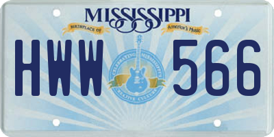 MS license plate HWW566