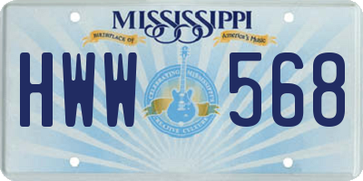 MS license plate HWW568