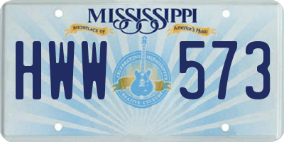 MS license plate HWW573