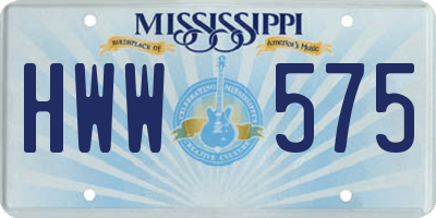 MS license plate HWW575