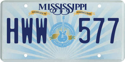 MS license plate HWW577