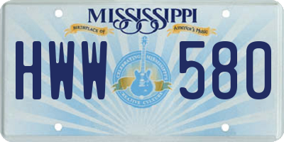 MS license plate HWW580