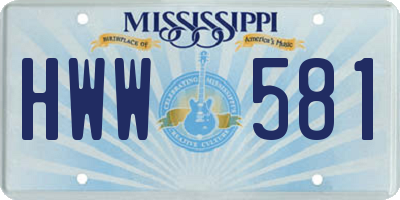 MS license plate HWW581