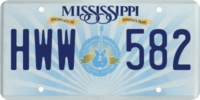 MS license plate HWW582