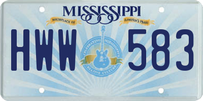 MS license plate HWW583