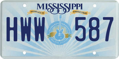 MS license plate HWW587