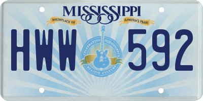 MS license plate HWW592