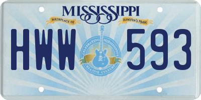 MS license plate HWW593