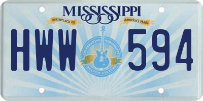 MS license plate HWW594