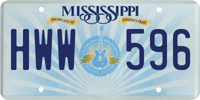 MS license plate HWW596