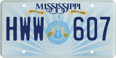 MS license plate HWW607