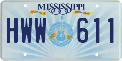 MS license plate HWW611