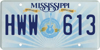 MS license plate HWW613