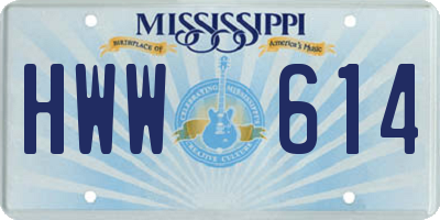MS license plate HWW614