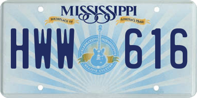 MS license plate HWW616