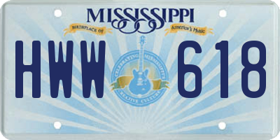 MS license plate HWW618