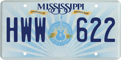MS license plate HWW622