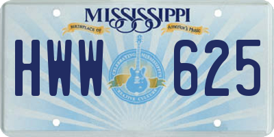 MS license plate HWW625