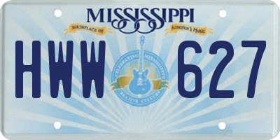 MS license plate HWW627