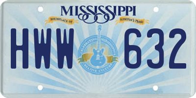 MS license plate HWW632