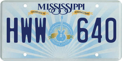 MS license plate HWW640