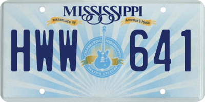 MS license plate HWW641