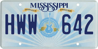 MS license plate HWW642