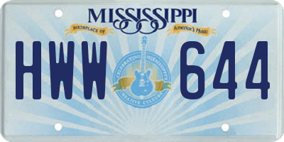 MS license plate HWW644