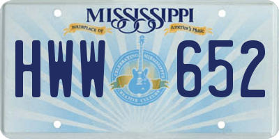 MS license plate HWW652