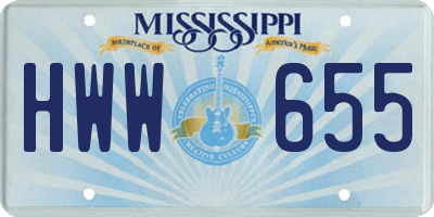 MS license plate HWW655