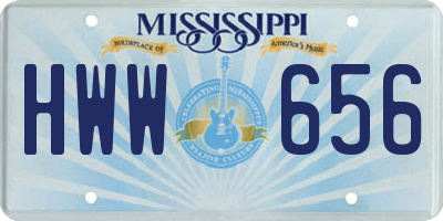 MS license plate HWW656