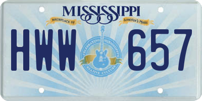 MS license plate HWW657