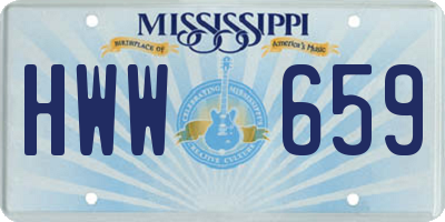MS license plate HWW659