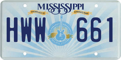 MS license plate HWW661