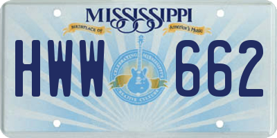 MS license plate HWW662