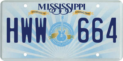 MS license plate HWW664