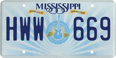 MS license plate HWW669