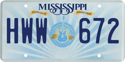 MS license plate HWW672