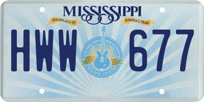 MS license plate HWW677