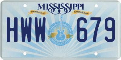 MS license plate HWW679