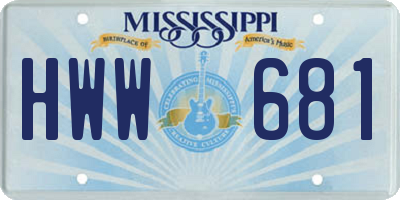 MS license plate HWW681