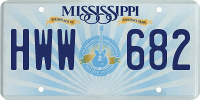 MS license plate HWW682