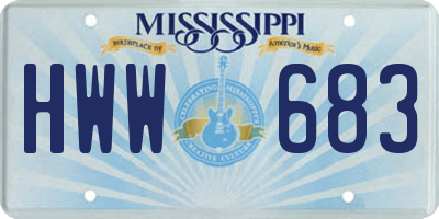 MS license plate HWW683