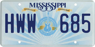 MS license plate HWW685