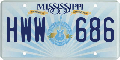 MS license plate HWW686