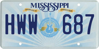 MS license plate HWW687