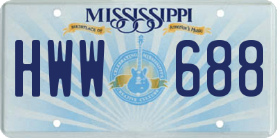 MS license plate HWW688